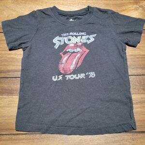 The Rolling Stones SS Black Unisex Kids Tee "U.S. Tour '78" - Size 2T